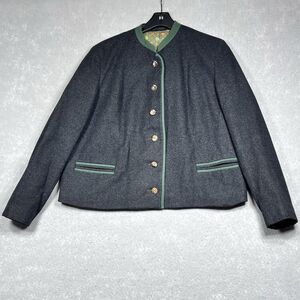Vintage Lodenfrey Munchen Jacket Women’s Large Gray Wool Blended Buttons